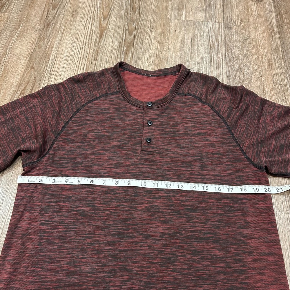 Lululemon Metal Vent Tech Henley Long Sleeve Shirt Maroon Men Large - Picture 3 of 6